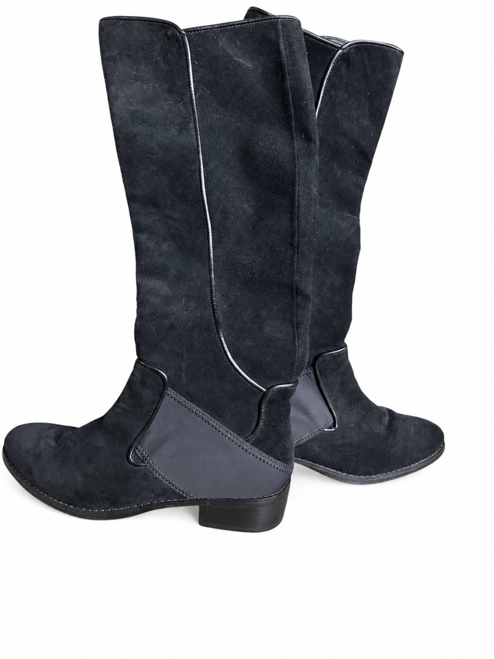 Donald J. Pliner Black Suede Knee High Stretch Boots Women’s Size 6M
